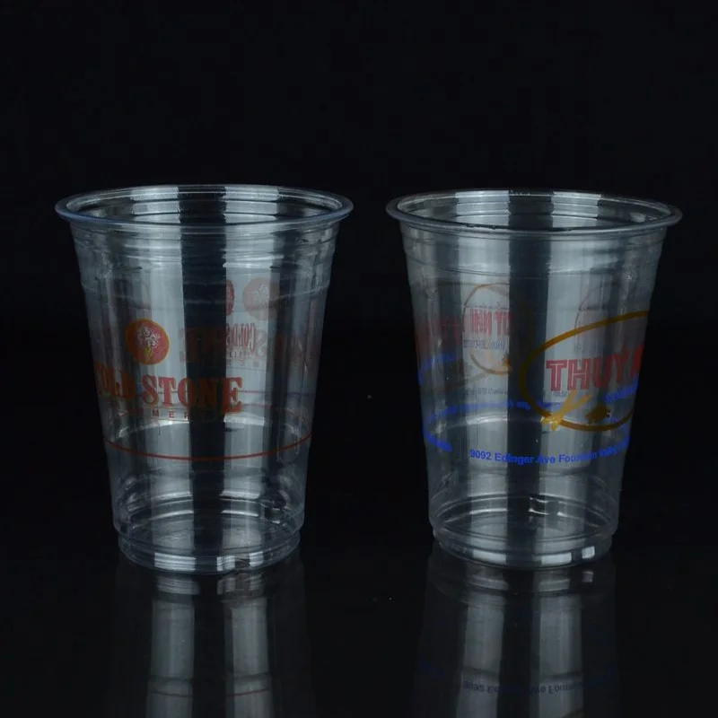 Custom Logo Clear Compostable Biodegradable Disposable PP Pet PLA Plastic Cup