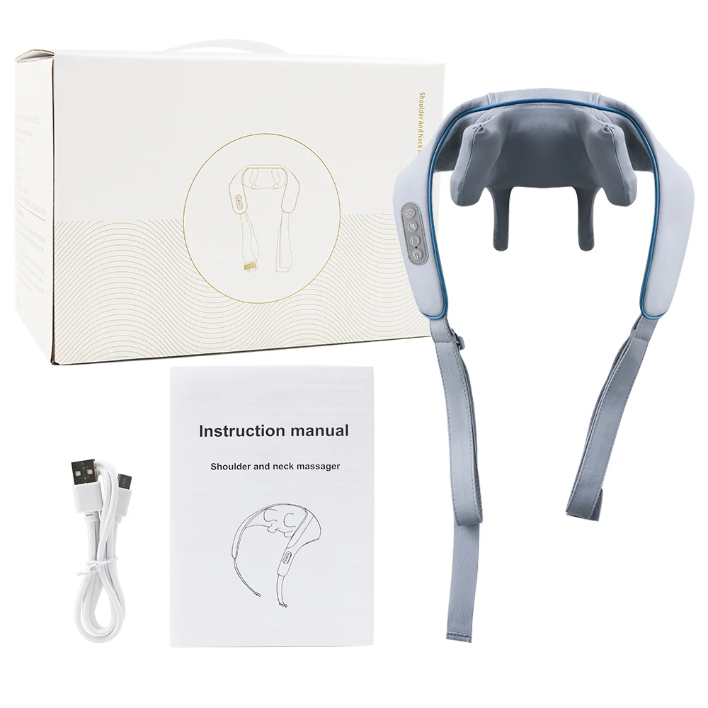 Oem Electric Kneading Shiatsu Back And Neck Shoulder Massager Pillow Neck Relief Belt,Neck Massager Timing Control USB charging