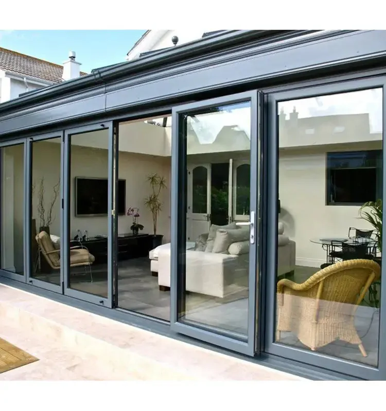 Powder Coated Interior/Exterior Aluminum Extrusion Bi folding Door
