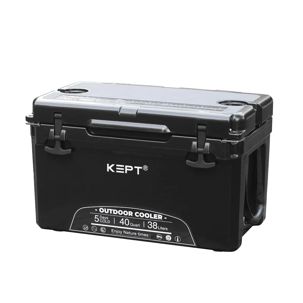 Wholesale 40QT Insulated Rotomolded Hand Carry Plastic Ice Cooler Box for Fishing Rotomolded Cooler