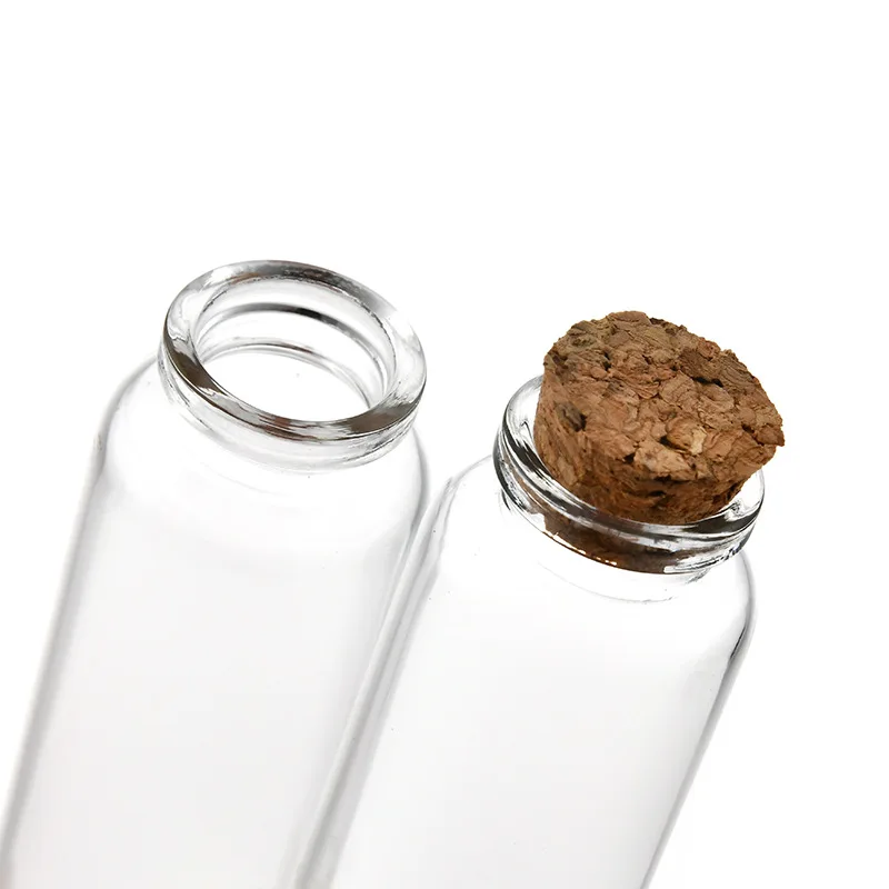 30mm Small DIY Crafts Vials Jars Packaging Bottles Test Tube Transparent Clear Glass Bottles with Cork Stopper