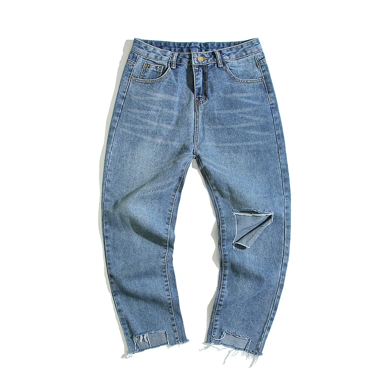 
Comfortable Straight Blue Stretch Skinny Jeans Summer Jeans for Men 