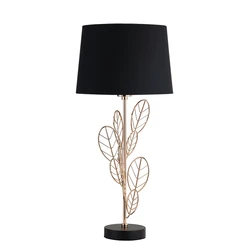 European modern design creative leaf shape iron material luxury gold table lamps for hotel home decor