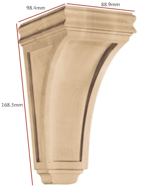 Custom Farmhouse Wood Corbel Legs Classical Rubber Wood Hand Carved Corbel Bars Home Furniture  Decorative Wood Corbels