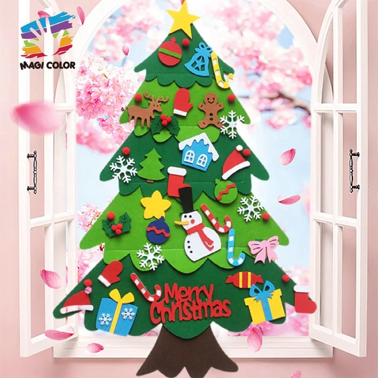 Creative DIY Hanging Decoration Detachable Felt Christmas Tree With Light W10D696