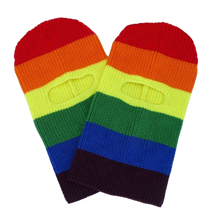 2023 fashion knit face ski mask balaclava hoodie custom thin beanie mask one hole crochet ski maskss for men women