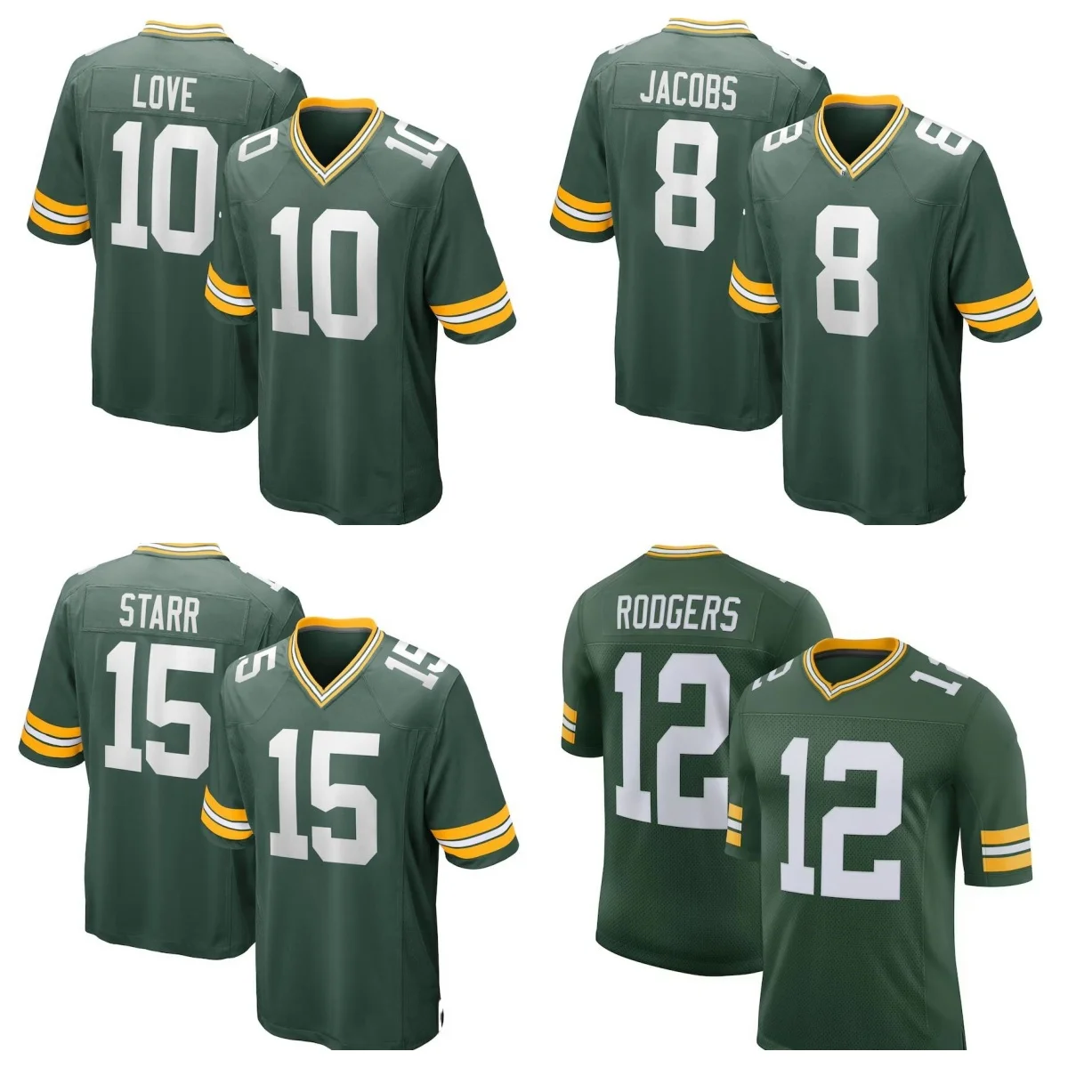 Мужская Молодежная женская футболка #10 Jorda-n Love #8 Josh Jacobs #15 Bart Starr #12Aaron Rodgersand так сшитая Американская Футбольная майка