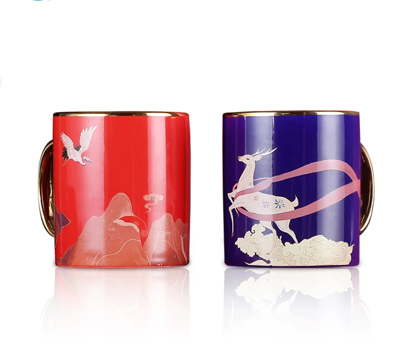 
Customized Ceramic Pairs Mugs Creative Design Best Selling Porcelain Mugs Excellent Quality 