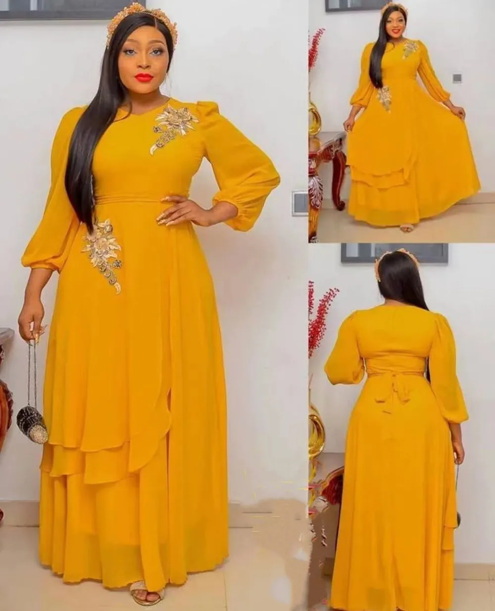 New Elegant Muslim Party Long Dresses Women With Sashes Islamic Clothing Abaya African Dresses Robe Musulman Djellaba Femme