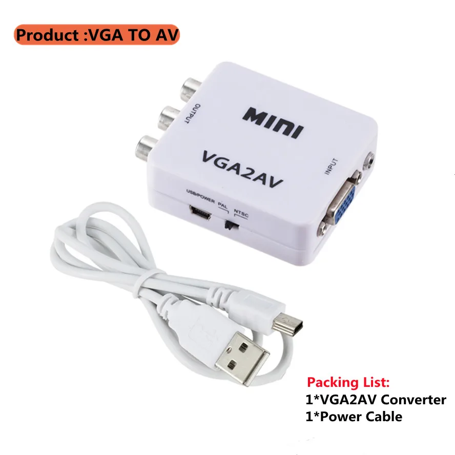 1080P Mini Video Convertor VGA TO AV  Video Converter Converter