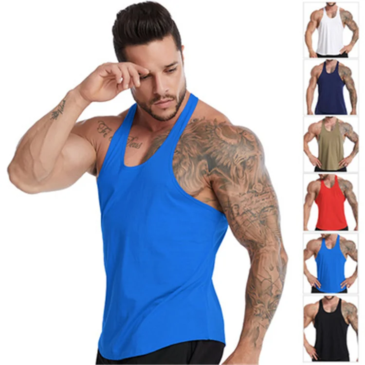 Wholesale Custom Logo Size Color Mens Tank Tops Fitness Sportswear Outwork Sleeveless Singlet Men Stringers