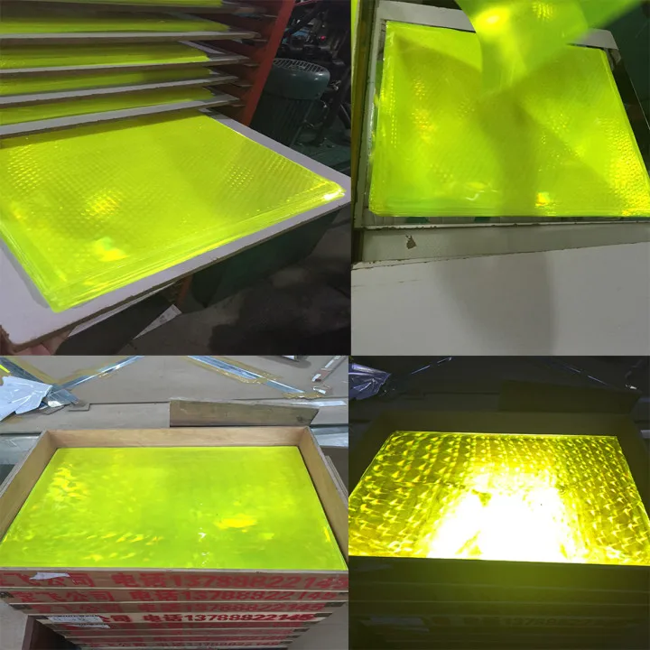 Reflective High intensity Vinyl Retro Flexible Non Self Adhesive Plastic Roll  Micro Prismatic PVC Reflective Sheet