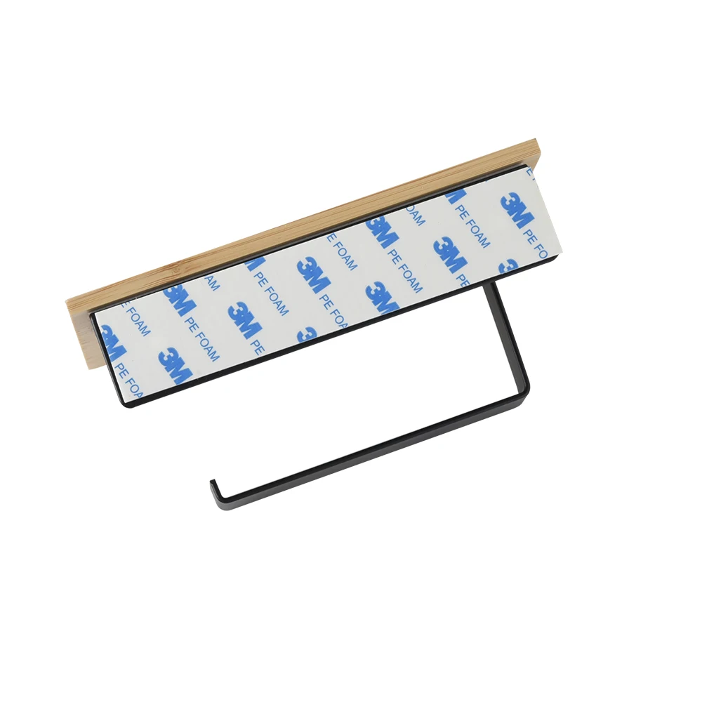 Wall Mount Toilet Wood Paper Holder With Phone Shelf