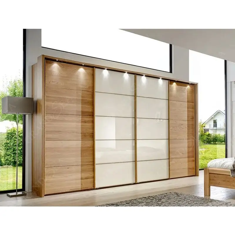 Double Color Wooden Bedroom Furniture Amoires Wardrobe Design Laminate Colours Combination