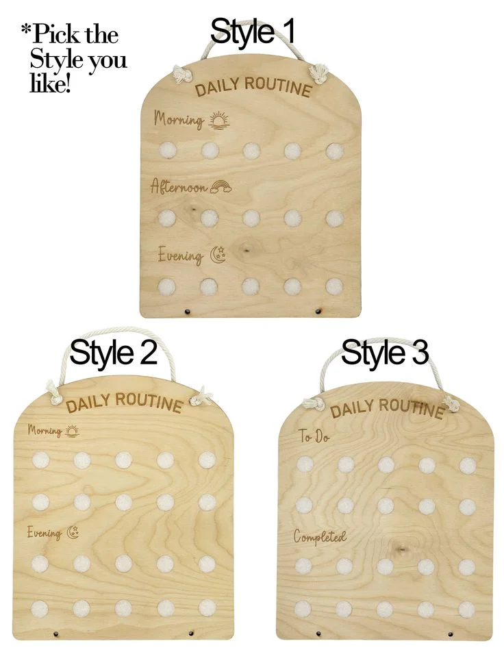 Kids gift Chore Chart Visual Schedule kids daily responsibility board rhythm cards wood daily routine chart for kids