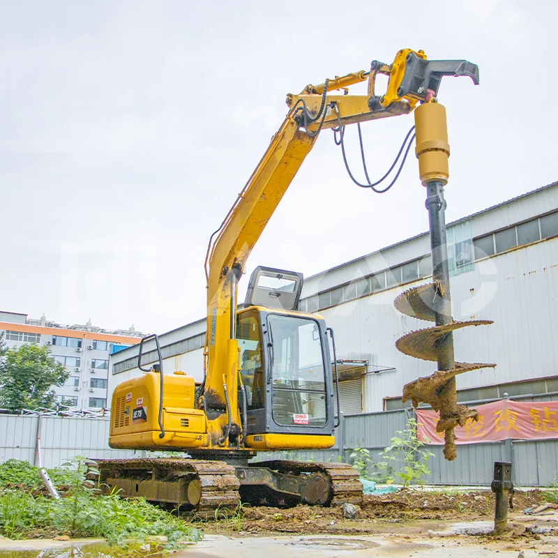 Excavator retrofit traction hydraulic spiral drive earth drill electric foundation drilling machine