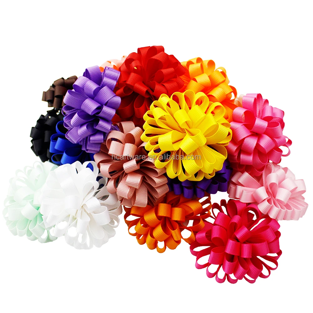 HCArtware Amazon hot sale New  ribbon hair accessories new design compound 3 inch hair bows for girls beauty flower hair clips
