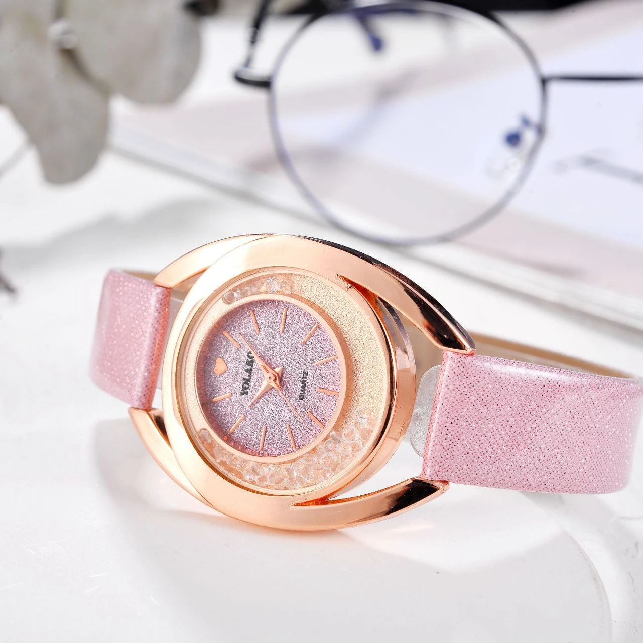 
Luxury Brand Women Starry Sky Dial Casual Watch Fashion Simple Style Leather Quartz Ladies Wristwatch For Gift 