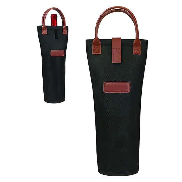 Custom Insulated Carrier Leather Tote Canvas Travel Padded Sublimation Portable Reusable Ice Wine Cooler Bag