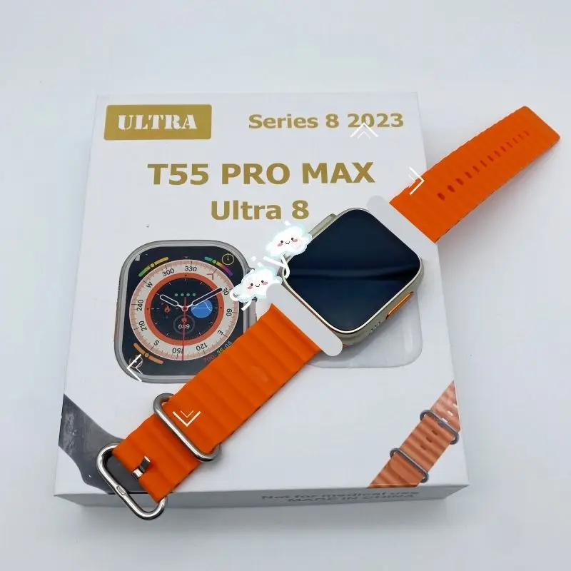 Best Selling 2 In 1 Smart Watch T55 Pro Max Ultra 8 With High-Quality Earphone Double Strap Series 8 Hello Watch X8 Ultra T55
