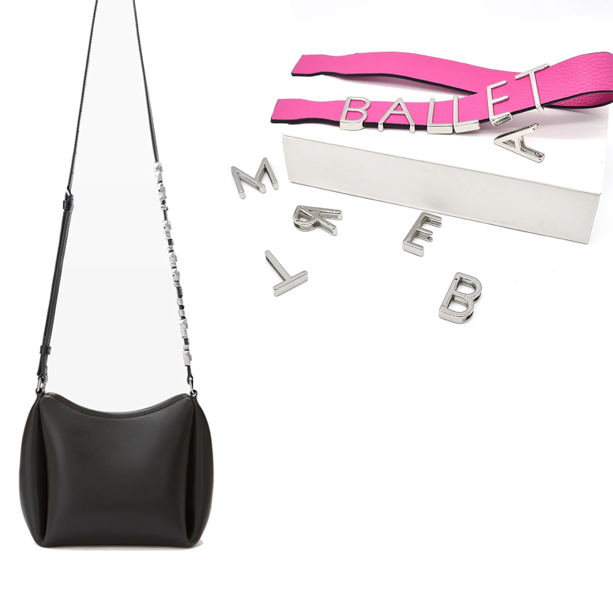 3D Small metal letters alloy alphabet stamps beads letter label channel for leather bags handbags belt chain decor metal charms