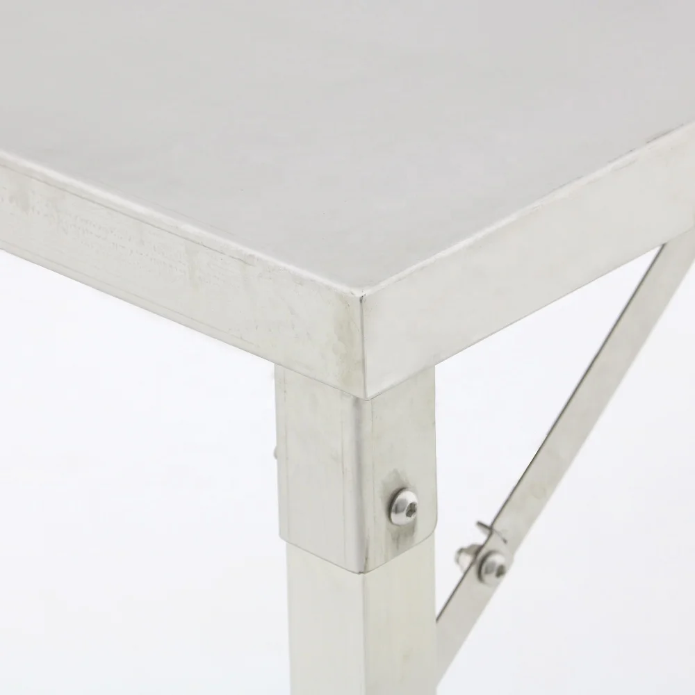 Portable Stainless Steel Folding Table Restaurant Kitchen Equipment Outdoor Commercial Worktable