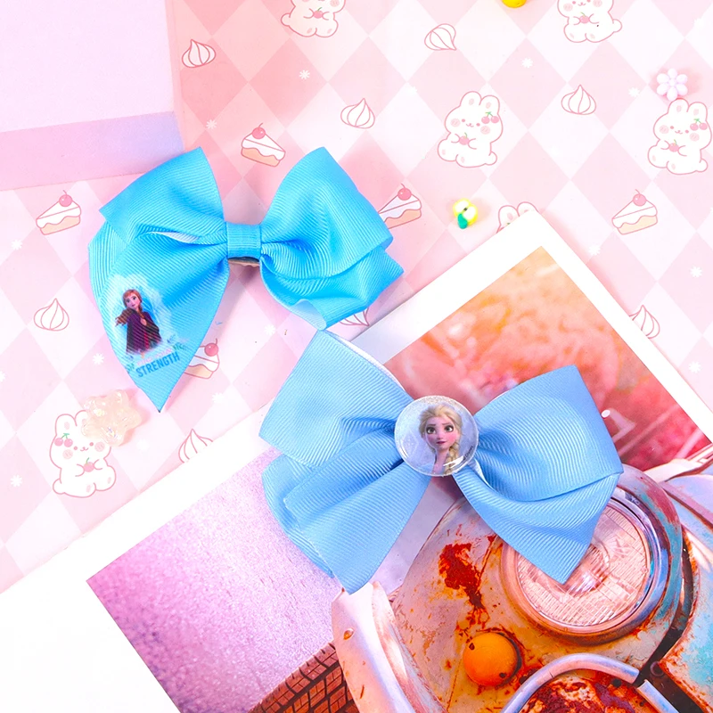 Горячая Распродажа Синий тканевый бант набор детский для волос Аллигатор заколка банты девочек