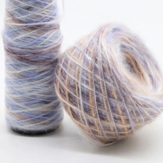 Xinglin Factory wholesale 3.6 NM  rainbow jet yarn 47% polyester 39% acrylic 8% nylon 6% wool  Fancy Yarn  for sweaters knitting