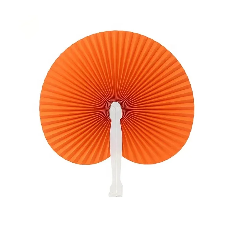 White round Shaped Paper Fans with Handle Hand Fans for Wedding Birthday Party Favors Gifts Fan