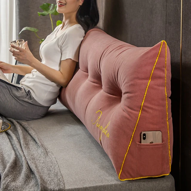 New Design Light Luxury Embroidery Headrest Double Pillow Bench Cushion Back Support Anti-Collision