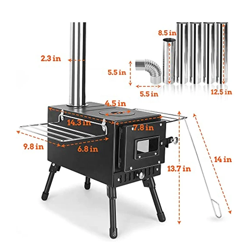 Factory wall tent with stove portable tent stove wood burning hot tent stove