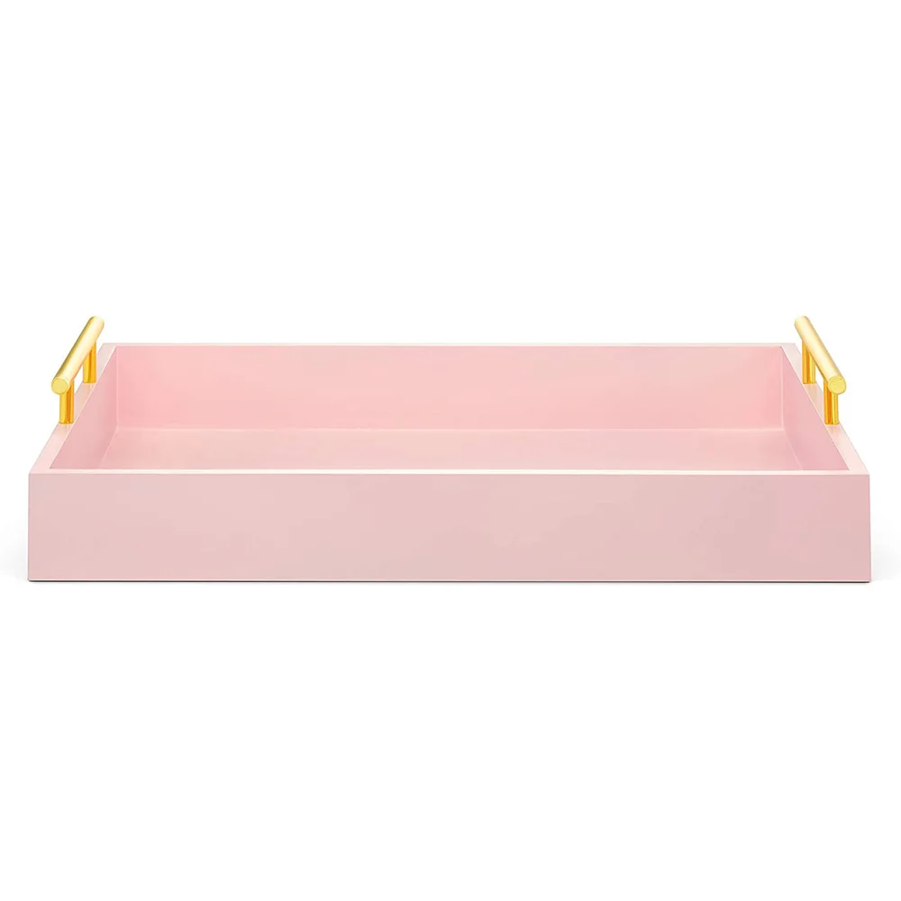 OEM Modern Wood Tray Ottoman Pink Serving Tray Wood Tray for Cup