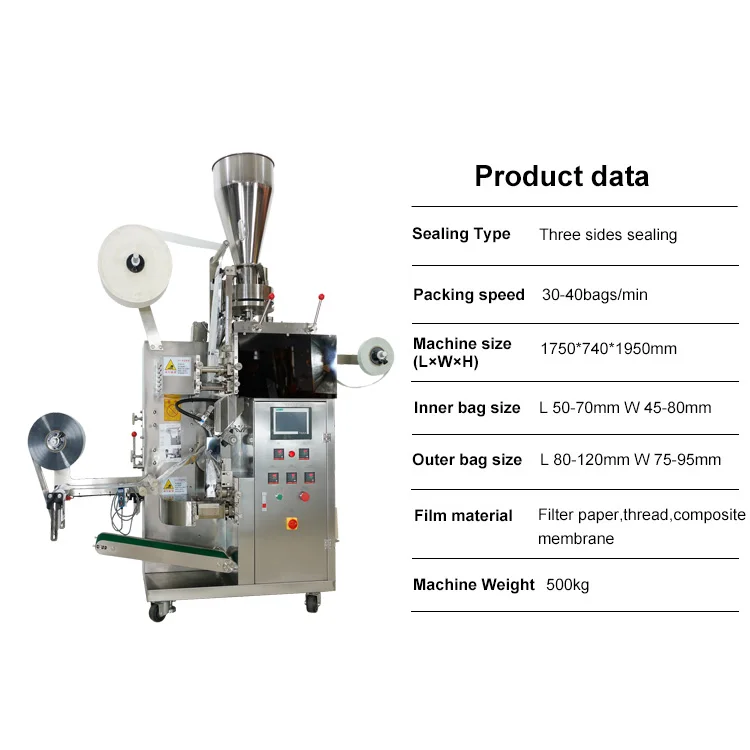 High Speed Factory Price Household Loose Leaf Tea Bag Packing Machine With Thread and Label