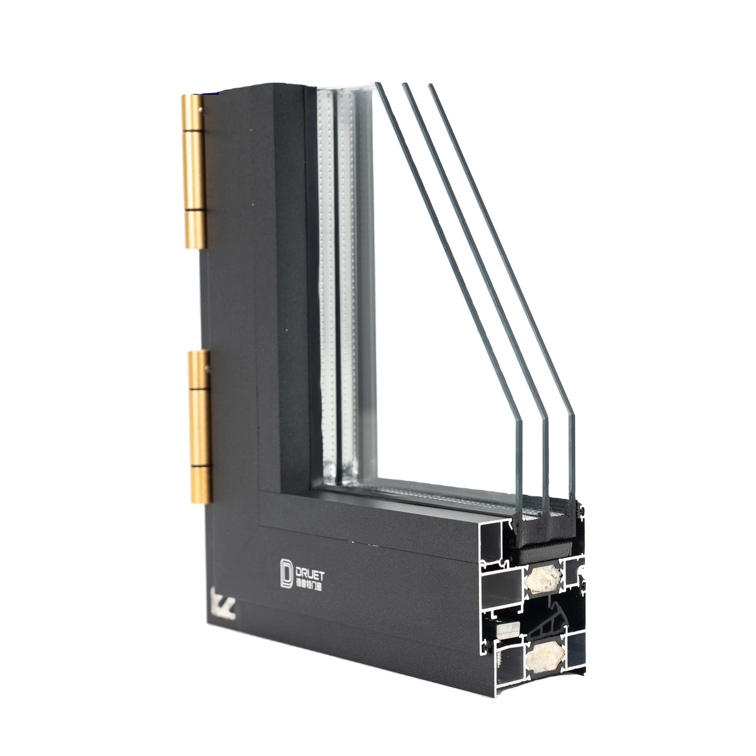 Double Lowe glazed Australia AS2047 style commercial aluminum  casement windows