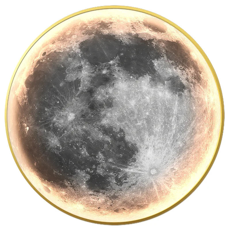 50-100CM Minimalist Modern Led Moon Wall Art Creative Planet LED Printed painting for Home living room Decor