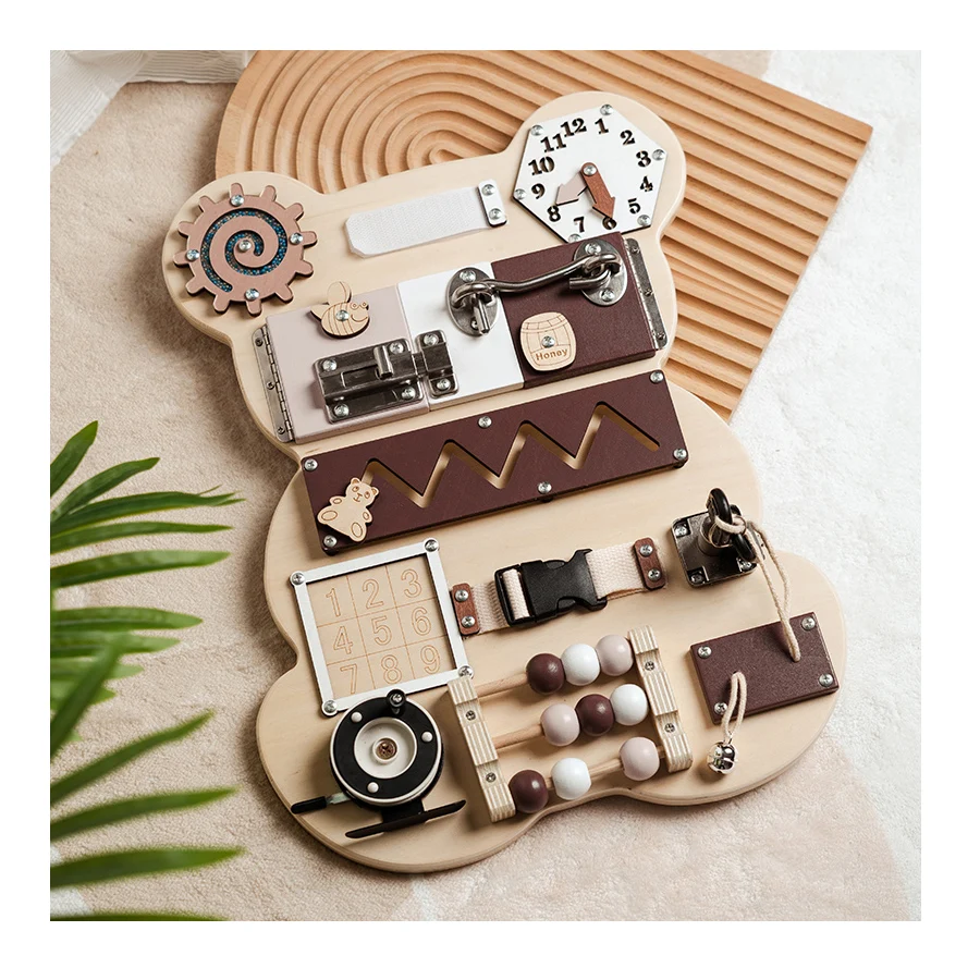 Educational Montessori Busy Board for Toddlers Blackboard Eraser Wooden Montessori Travel Toy