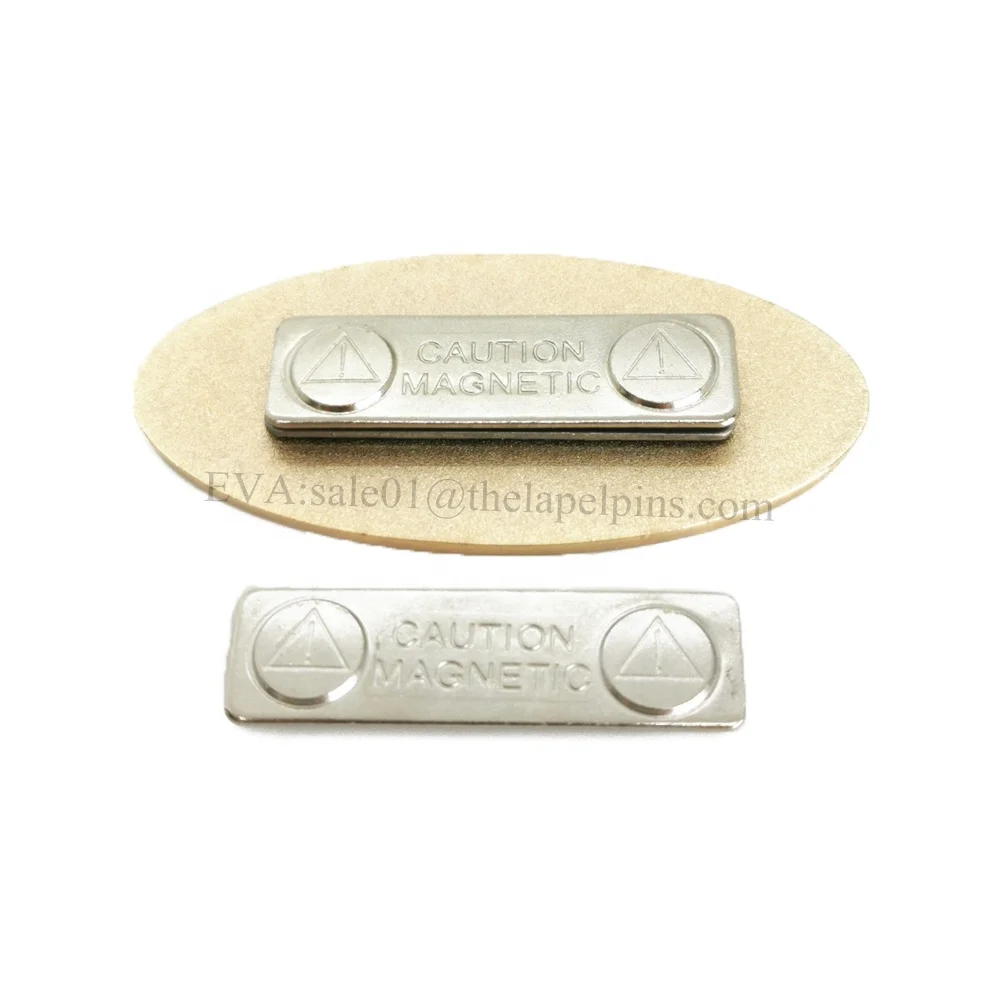 Gold name brooch badge for hotel staff metal magnetic badge