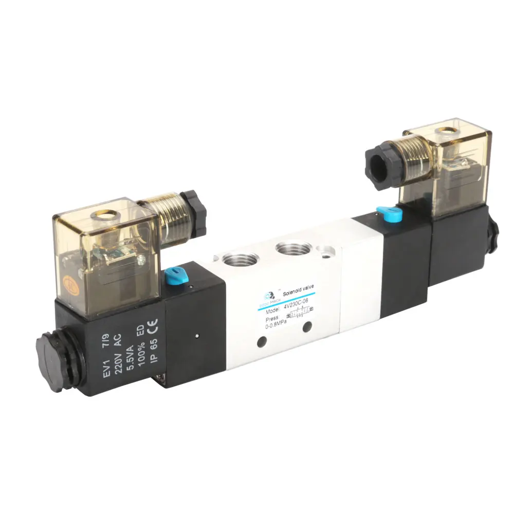  4V230-08 1/4 24V 220V 5/2Way Airtac Type Pneumatic Solenoid Valve Directional