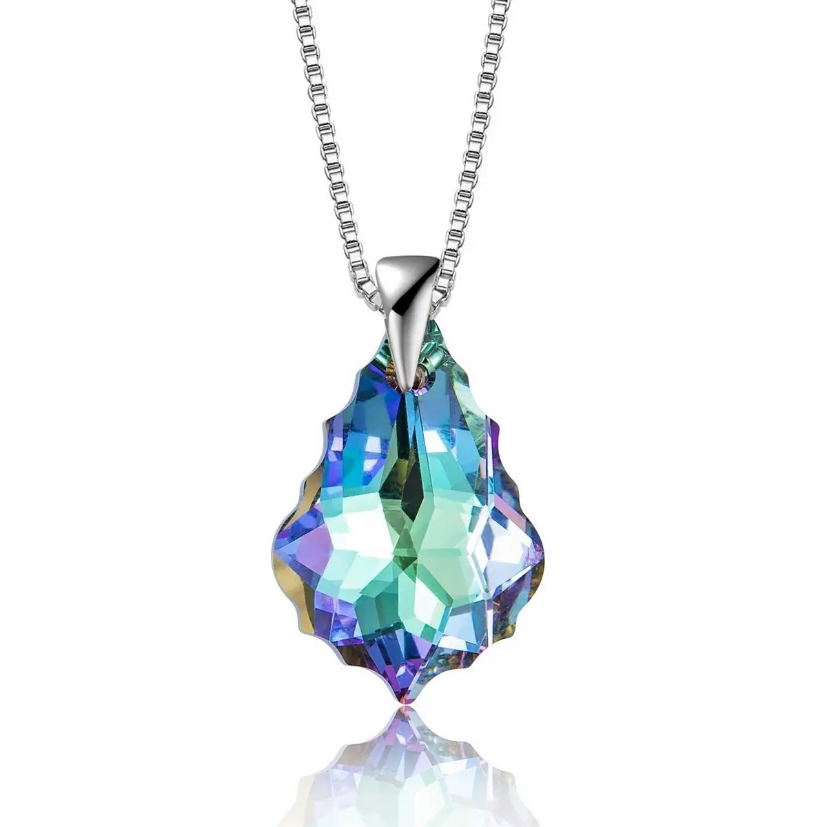 Hermosa  Austria Crystal Necklace Angel tears Pendant Necklace 925 Sterling silver Chain for  Women Jewelry Necklace