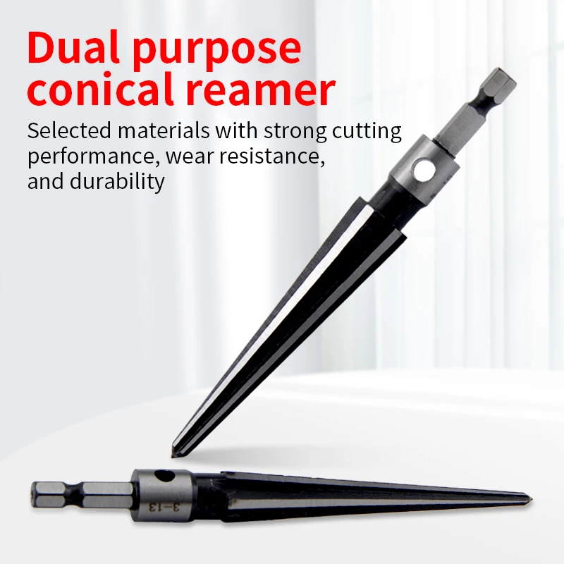 Steel Conical Reamer Hole Expanding Machine Woodworking Chamfering Tool with Hard Alloy Spiral Drill Bit