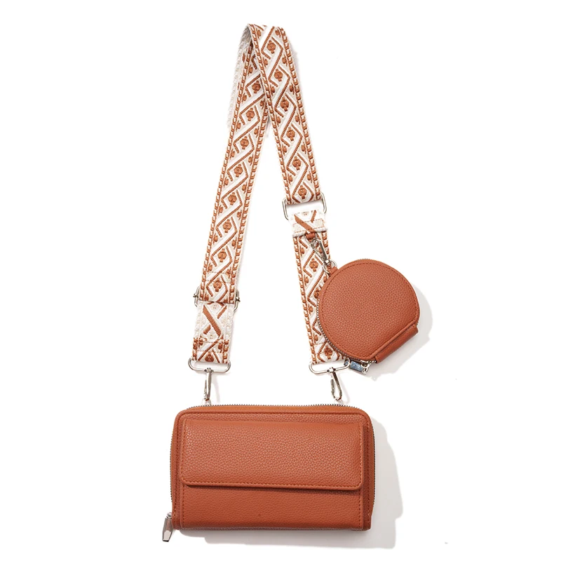 Factory wholesale new multi-functional purse and mobile phone bag single shoulder crossbody bag with pouch female