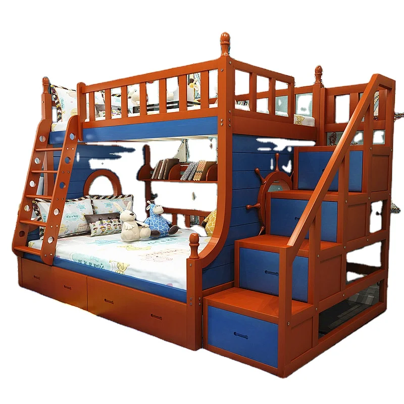 
New Arrival Furniture Sets Bunk Beds Wood Solid Kids Children White Oem Wooden kids bunk beds 
