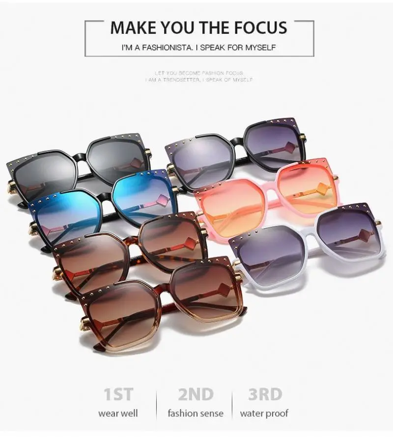 
Wholesale China manufacturer high quality pc cat eye oversized sun glasses mirror lens shades 