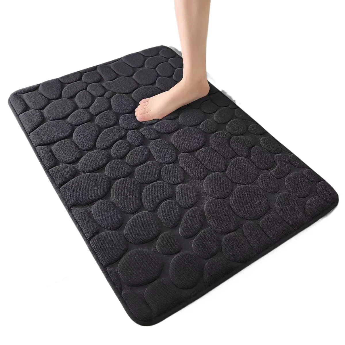 40*60cm 1pc Super Absorbent Memory Foam Bath Rug - Coral Velvet Non-Slip Mat for Bathroom, Bedroom, Living Room, Toilet