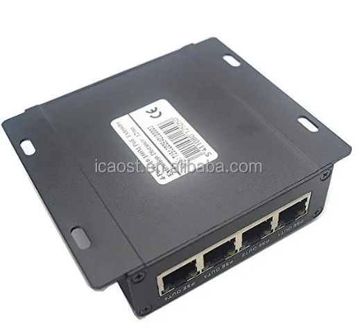 OEM 4 порта IEEE802.3af PoE удлинитель для IP-камеры увеличить расстояние передачи 120 м с 10/100 портами LAN сетевой