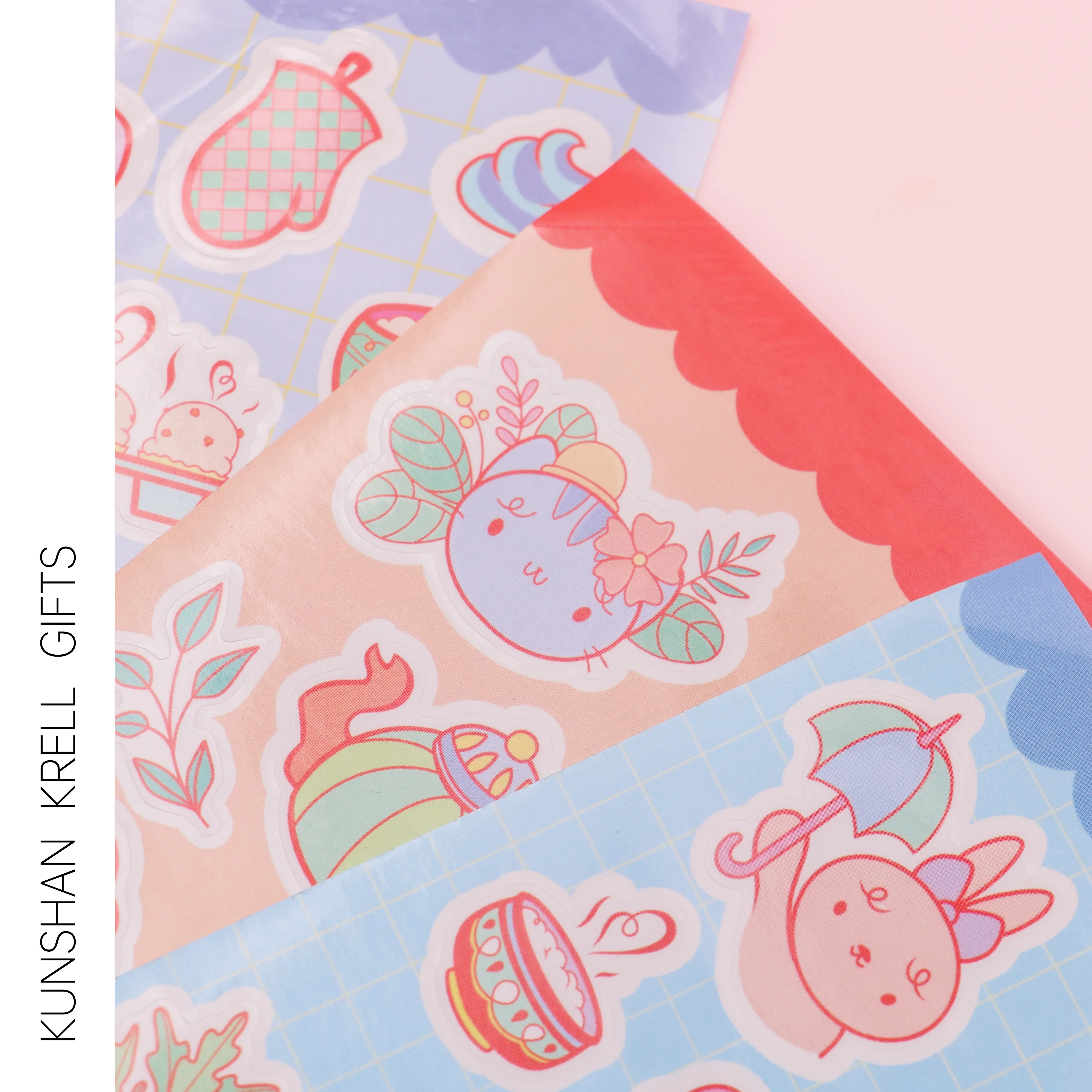 Custom Cute  Cartoon Sticker Custom Crystal Company Logo Stickers  Wholesale Custom Decorative Clear Stickers