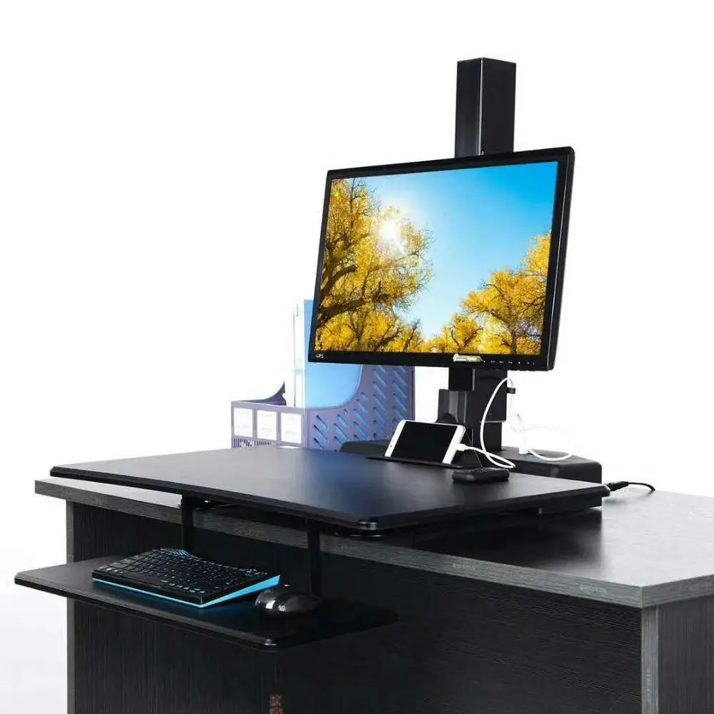 Electric Height Adjustable Sit Standing Desk Converter Desktop