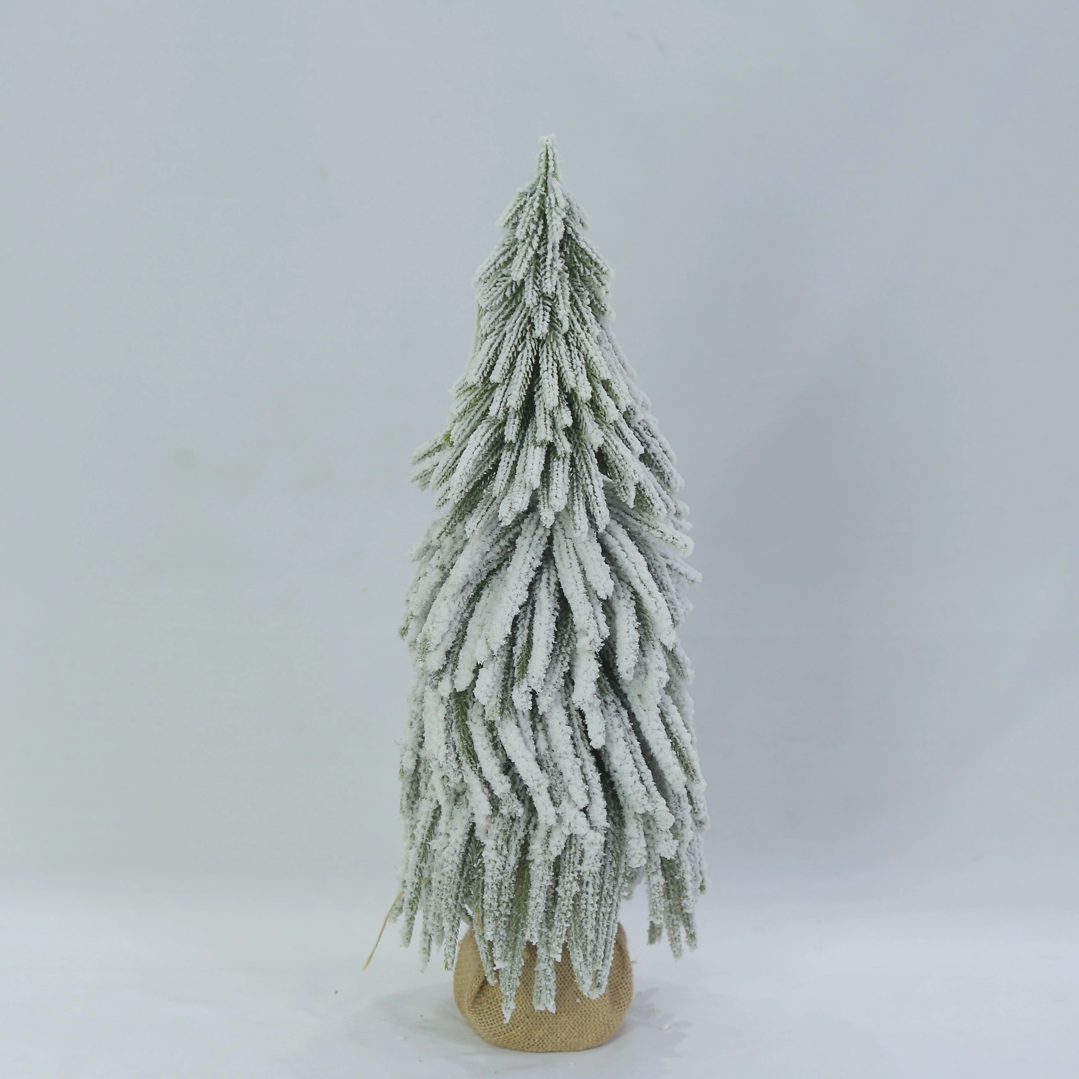 2024  Christmas Small Tree Ornament diy Christmas Decoration Bent Imitation Christmas Tree Potted Plant Ornament