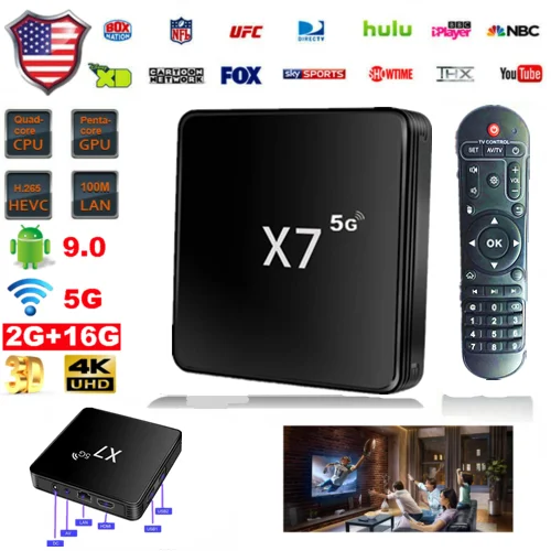 
NEW High Performance X7 5G Smart Mini S905 Set Top Box Pro 4K Android 10.1 Smart TV Box Quad Core WiFi Media HD AV Player OEM 