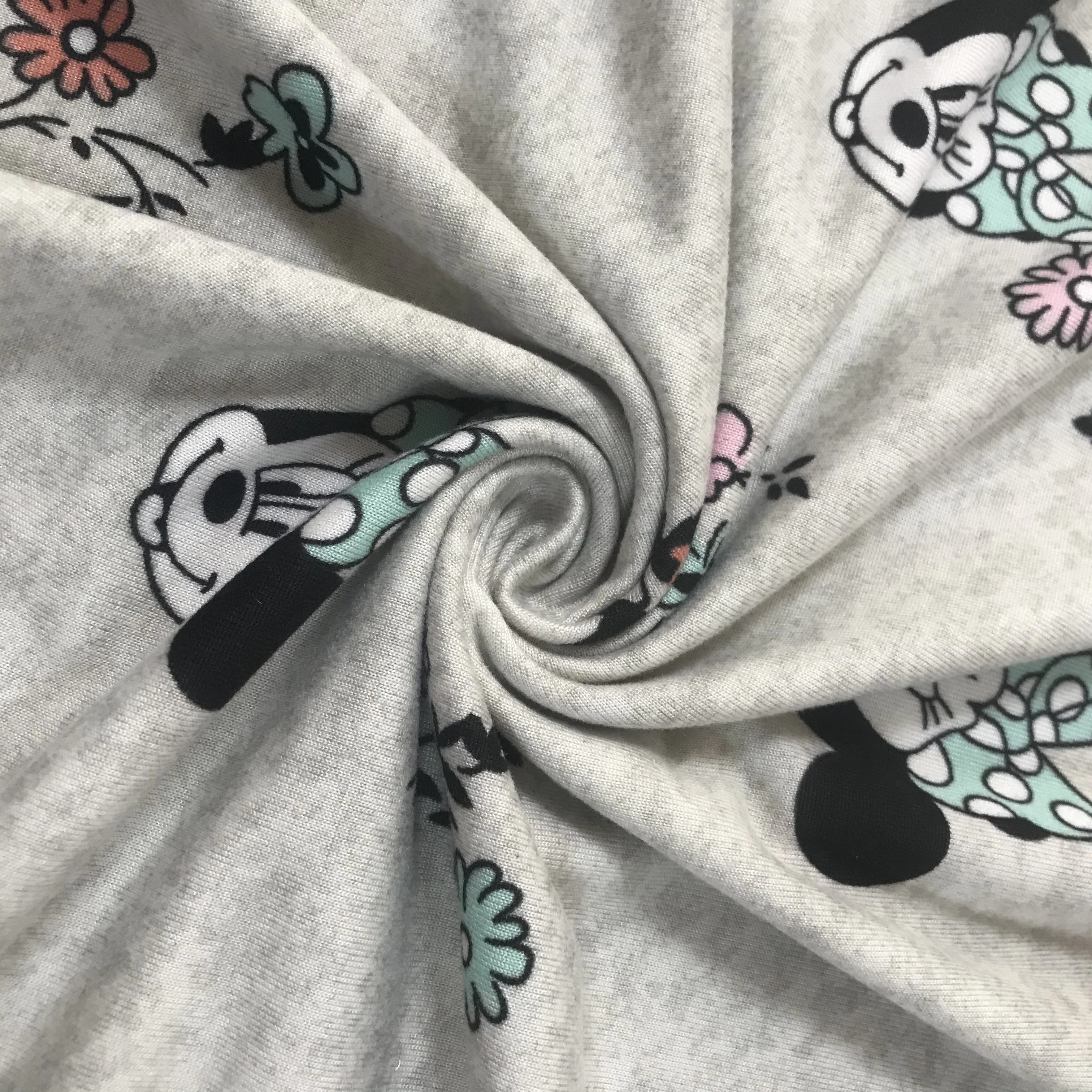Knitting 97% Cotton 3% Spandex Digital Dty Brush Printed Jersey Fabric Custom Printing For Dress